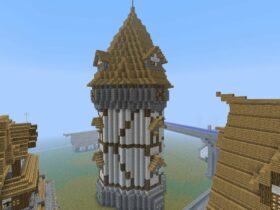 How do you build a castle tower in Minecraft?