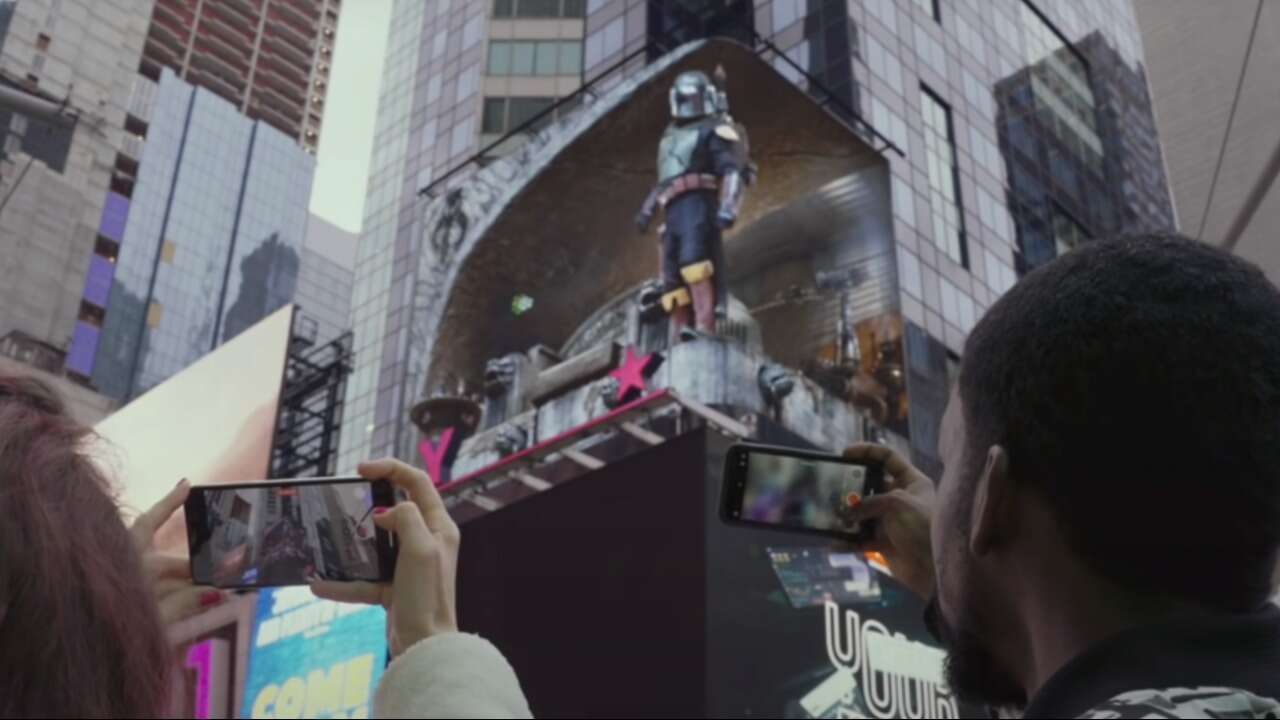 Boba Fett's New ILM Technology "billboard" In Times Square is the next level illusion