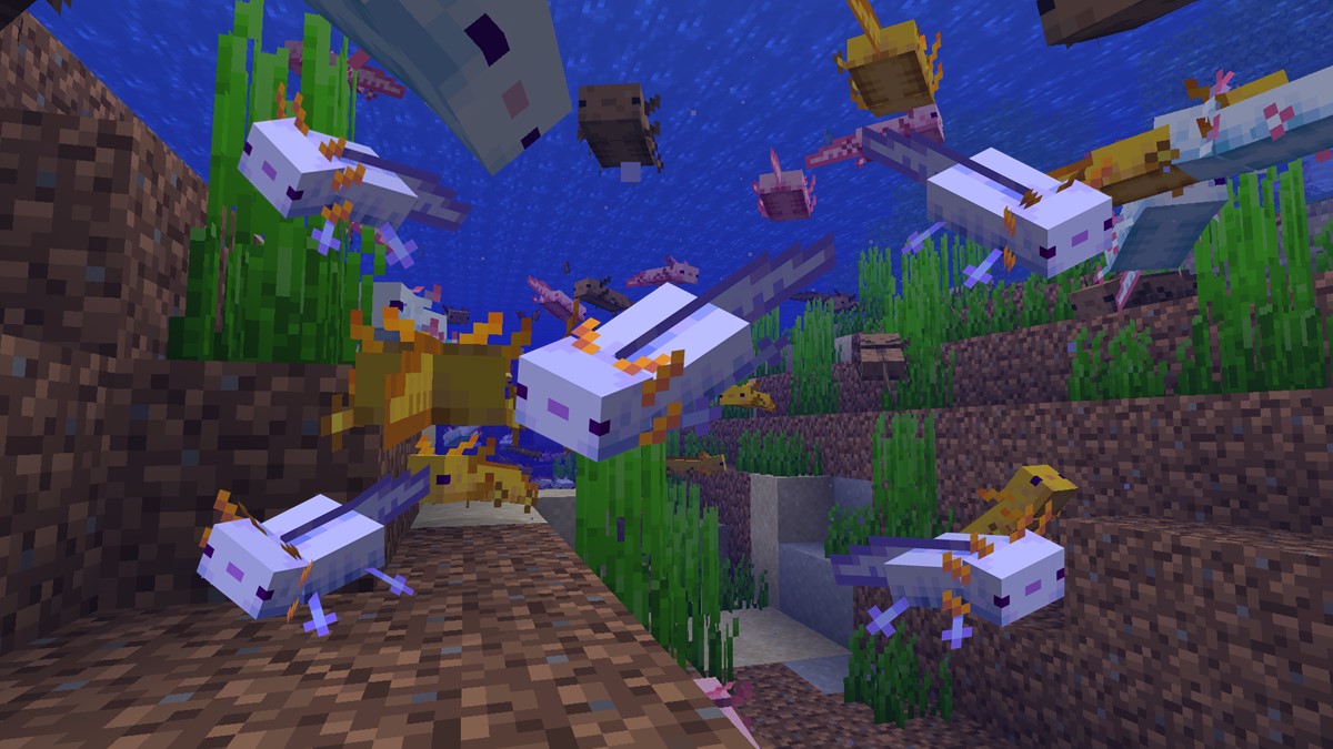 How do you spawn a blue axolotl in Minecraft?