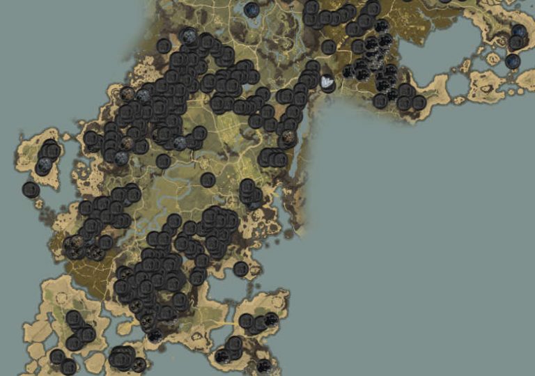 Where can I find iron ore in the New World map?