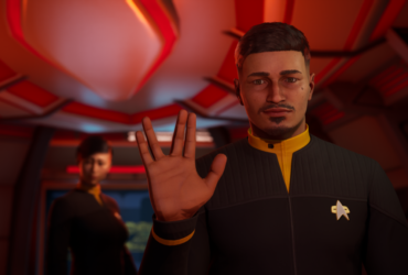Carter giving the vulcan salute